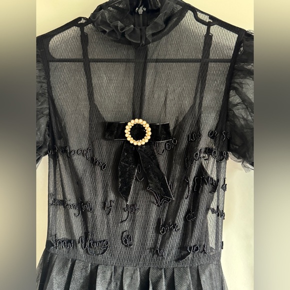 Elegant Black Wednesday Addams inspired Evening Gown - Picture 9 of 16